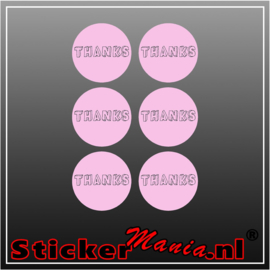 Thanks Stickerset roze (6 Stuks)