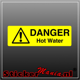Danger hot water full colour sticker