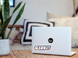 Groovy laptop sticker