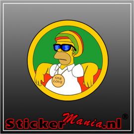 Homer simpson rasta full colour sticker