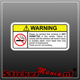 Warning NO Smoking Full Colour sticker