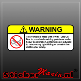 Warning Twin Turbo Full Colour sticker