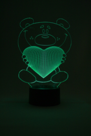 Beer met hartje led lamp