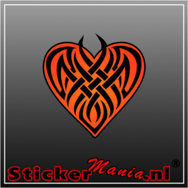 Heart tribal full colour sticker