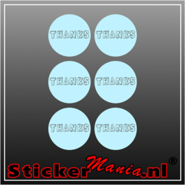 Thanks Stickerset blauw (6 Stuks)