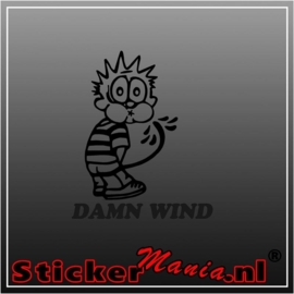 Calvin damn wind sticker