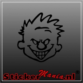 Calvin mad face sticker