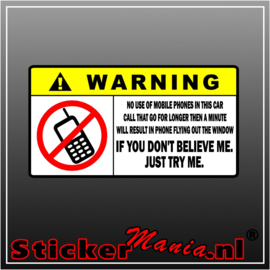 Warning Phone Full Colour sticker