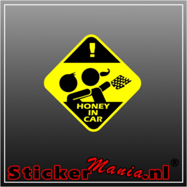 Warning, Honey In Car Full Colour sticker