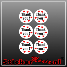 Thank you! Stickerset (6 Stuks)