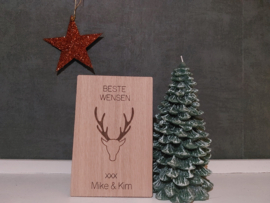 Houten kerstkaart 'Rudolph'