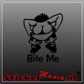 Bite me sticker