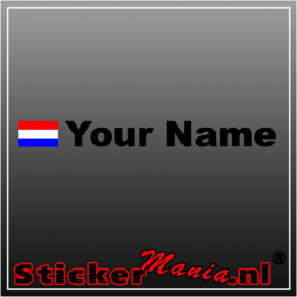 Fietsframe naam sticker met vlag