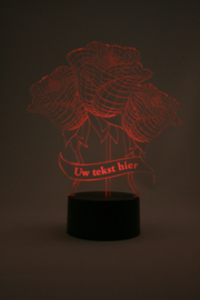 Rozen met eigen tekst led lamp