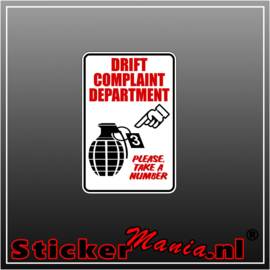 Drift Complaint Department Full Colour sticker