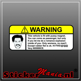 Warning Pussymagnet Full Colour sticker