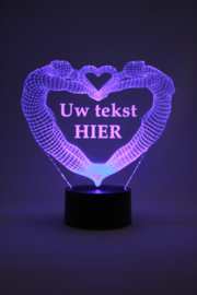 Man & Vrouw hart met eigen tekst led lamp