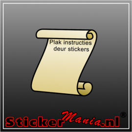 Plak instructies deur sticker