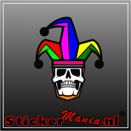 Harlekin skull full colour sticker