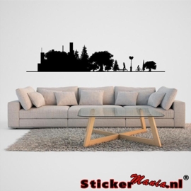 Skyline stad/park muursticker