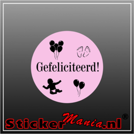 Gefeliciteerd voor meisje Sticker