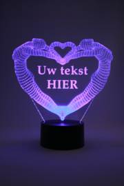 Vrouw & Vrouw hart met eigen tekst led lamp