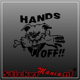 Hands off sticker