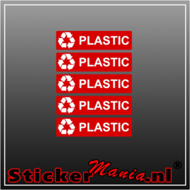 Plastic rechthoekig - set van 5 full colour stickers