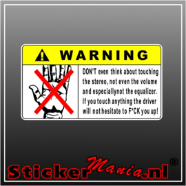 Warning Stereo Full Colour sticker