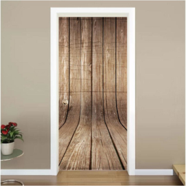 Gebogen hout deur sticker