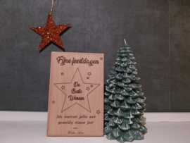 Houten kerstkaart 'Stars'