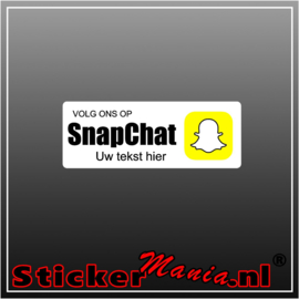 Volg ons op Snapchat met eigen tekst