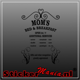 Mom's bed & breakfast muursticker