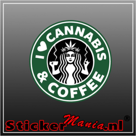 I love cannabis&coffee Full Colour sticker