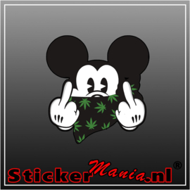 Mickey Mouse Fck You Weed Full Colour sticker