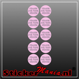 Thanks for your order Stickerset (10 Stuks) roze