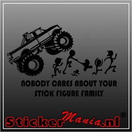 Nobody cares stick figure family 2 sticker