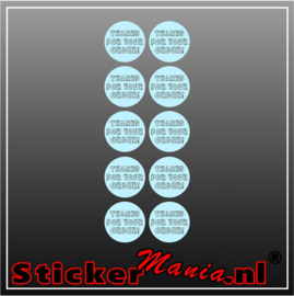 Thanks for your order Stickerset (10 Stuks) blauw