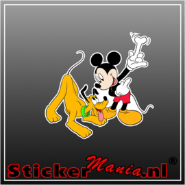 Mickey en Pluto 1 Full Colour sticker