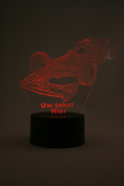 Formule 1 auto met eigen tekst led lamp