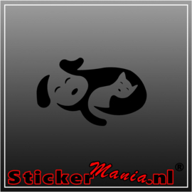 Hond kat sticker