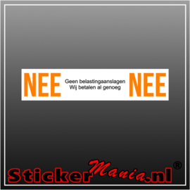 Nee | Nee belasting sticker wit