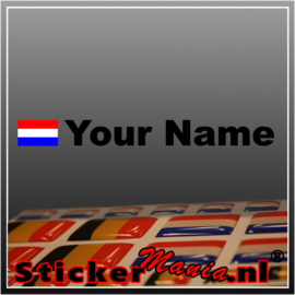 Fietsframe naam sticker met 3D vlag
