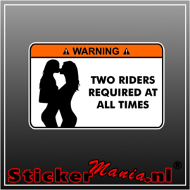Warning Two Riders Full Colour sticker