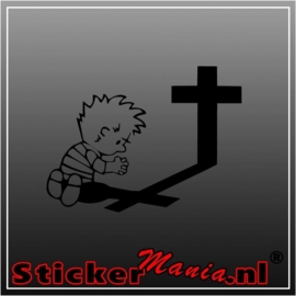 Calvin praying 2 sticker