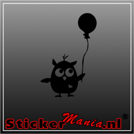 Uil met ballon sticker