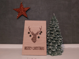 Houten kerstkaart 'Reindeer'