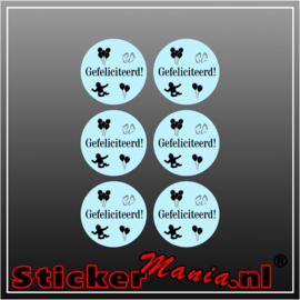 Gefeliciteerd voor jongen Stickerset (6 Stuks)