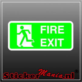 Fire exit links groen full colour sticker