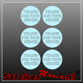 Thanks for your order Stickerset (6 Stuks) blauw